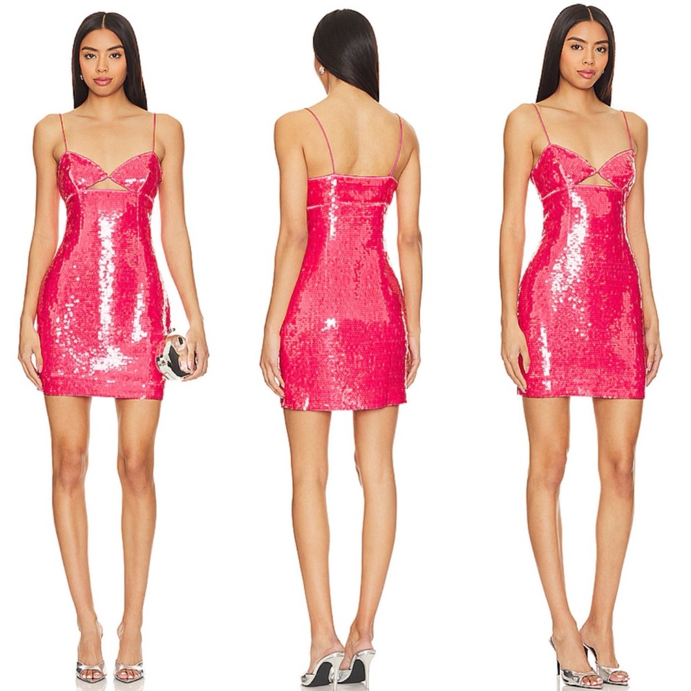 NWT Susana Monaco Sequin Mini Dress in Pink Azalea - Picture 10 of 10